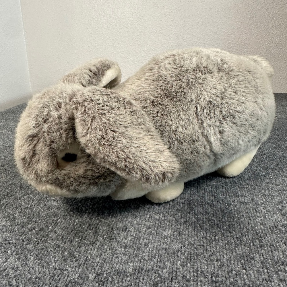 Chrisha Playful Plush‎ Gray White Chubby Bunny Rabbit Stuffed Animal